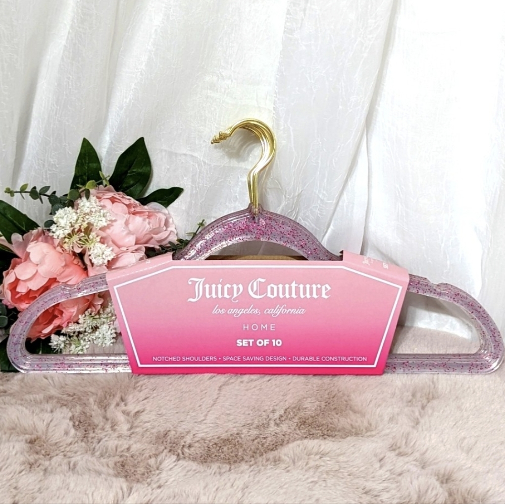 🆕 10pc Pink Glitter Clothing Hangers 💗 Juicy Couture